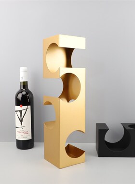 现代简约创意金属几何红酒架摆件A饭厅酒柜电视柜家居桌面软装饰