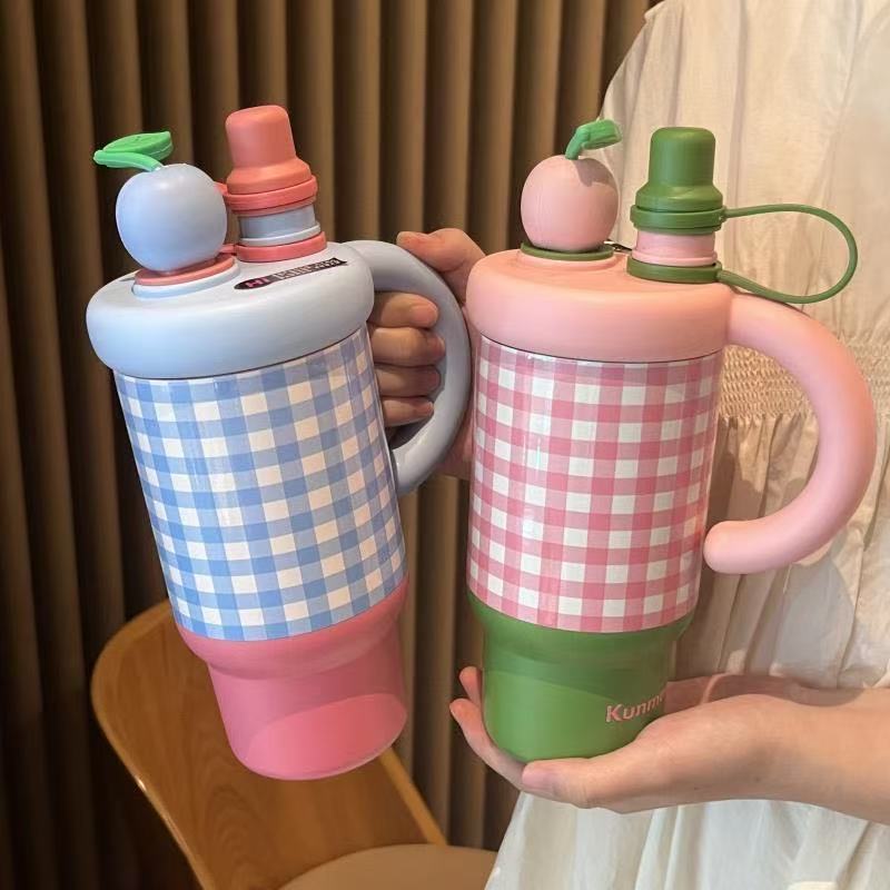 日本品质巨无霸保温杯女生高颜值大容量冰霸杯水杯2025新款吸管杯