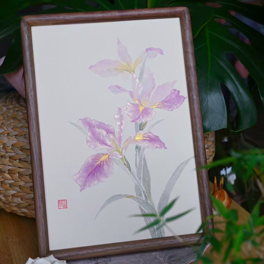 北美黑胡桃画框圆角实木画框相框摆台8寸7寸A4A3画框定制