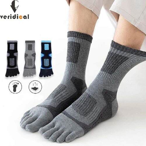 5 Pairs Toe Sport Short Socks Man Thick Compression Mesh End