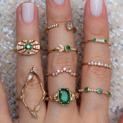 Hot selling European American fashion joint ring set关节戒指