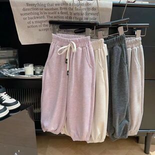 儿童宝宝宽松百搭休闲运动溜溜长裤 男女童洋气软糯裤 子2025春秋季