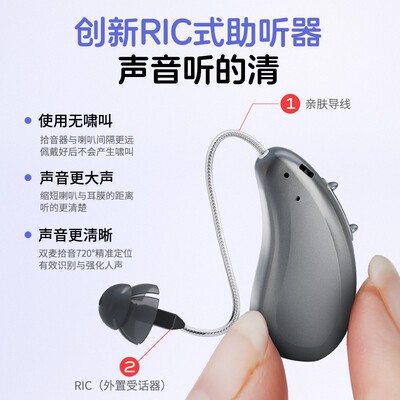 未来客ARIC P双耳  耳背式助听器听损耳背64通道高端Ric机智能降