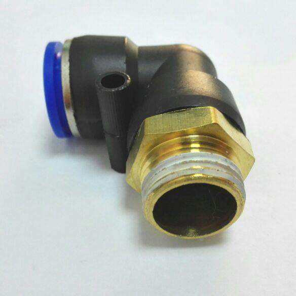 PL16-04 塑料气管直角弯头接头 一边四分 G1/2一边接16mm外径气管