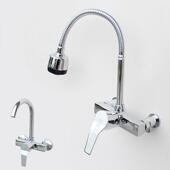 洗菜盆单 暗装 双把入墙式 明装 冷热双孔水龙头 厨房水槽龙头