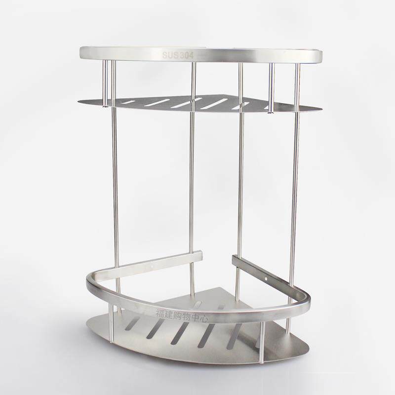 浴室置物架 双层三角架 厨房角架 304#不锈钢三角篮 一体式收纳架