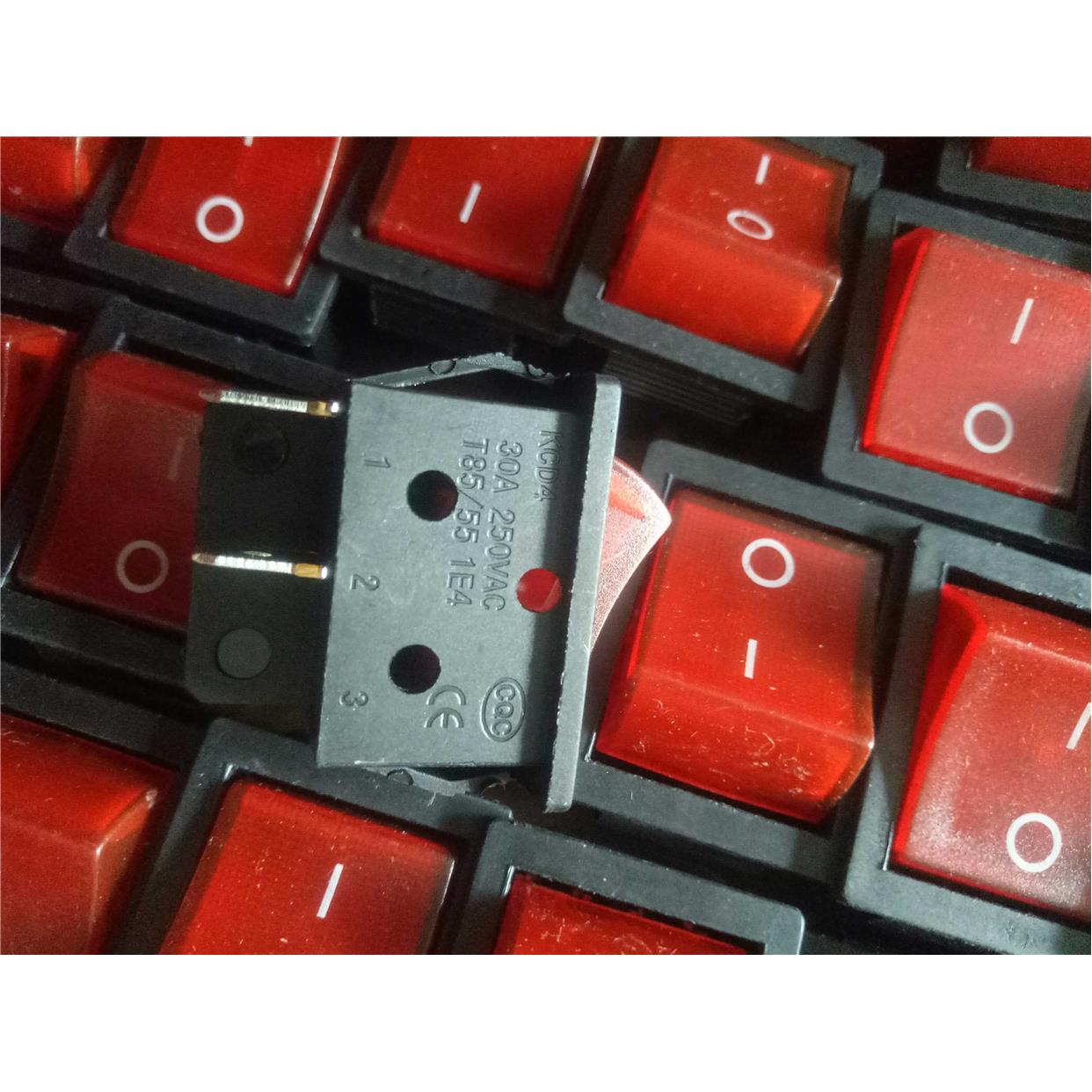 开关专家大4脚带灯船型开关 电焊机30安大功率铜脚 30A大电流银点