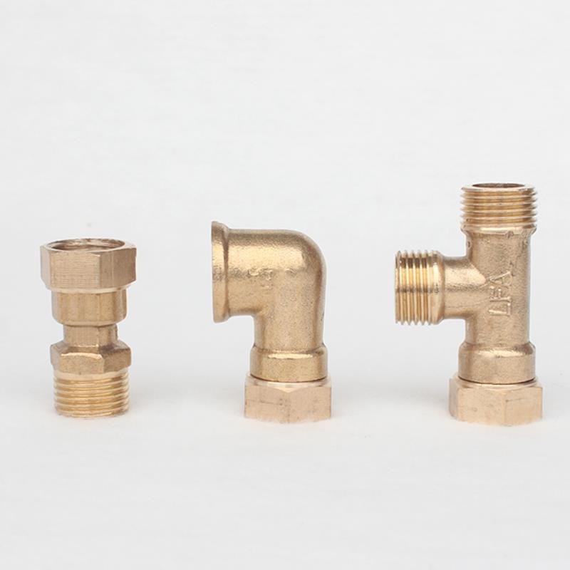 4分水管接头 热水器活接三通配件 弯头直接水管活接头 内外牙丝扣