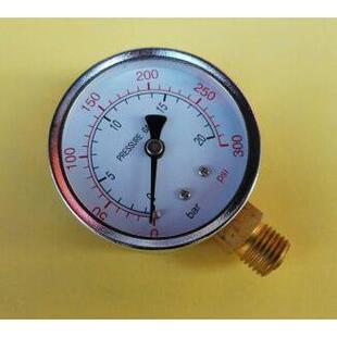 表盘直径60mm压力0-300psi压力表螺纹m14x1.5 径向竖立式侧面安装