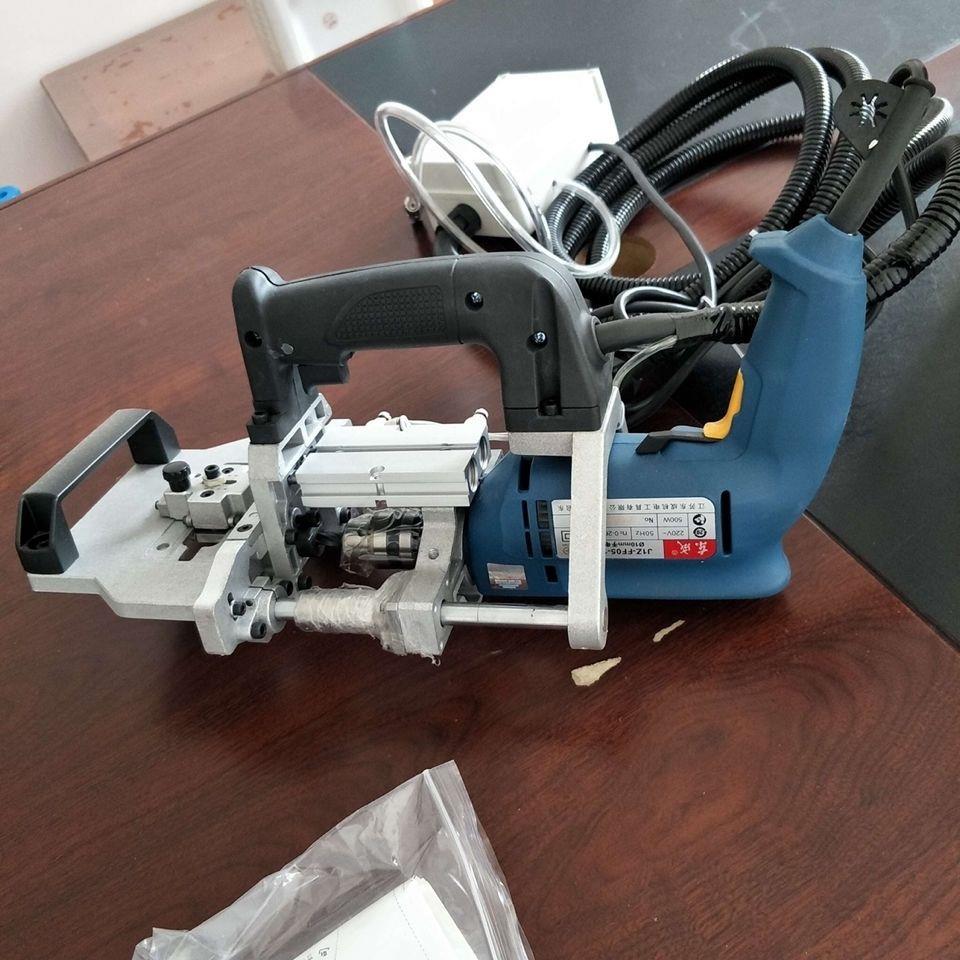 .便携手提板式家具侧孔机隐形件三合一打孔机气动水平钻手电钻侧