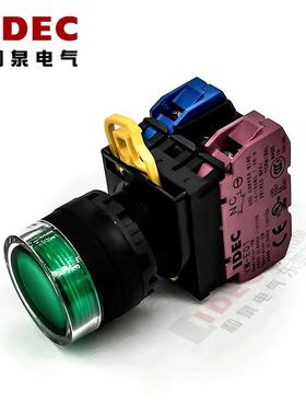 原装IDEC和泉绿色带灯按纽开关YW1L-MF2E11Q4G R Y A W S 24V多色