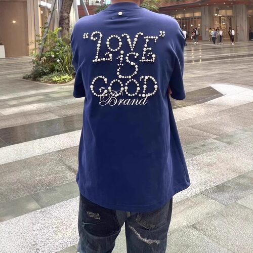 GOODBRANCH珍珠标语T恤