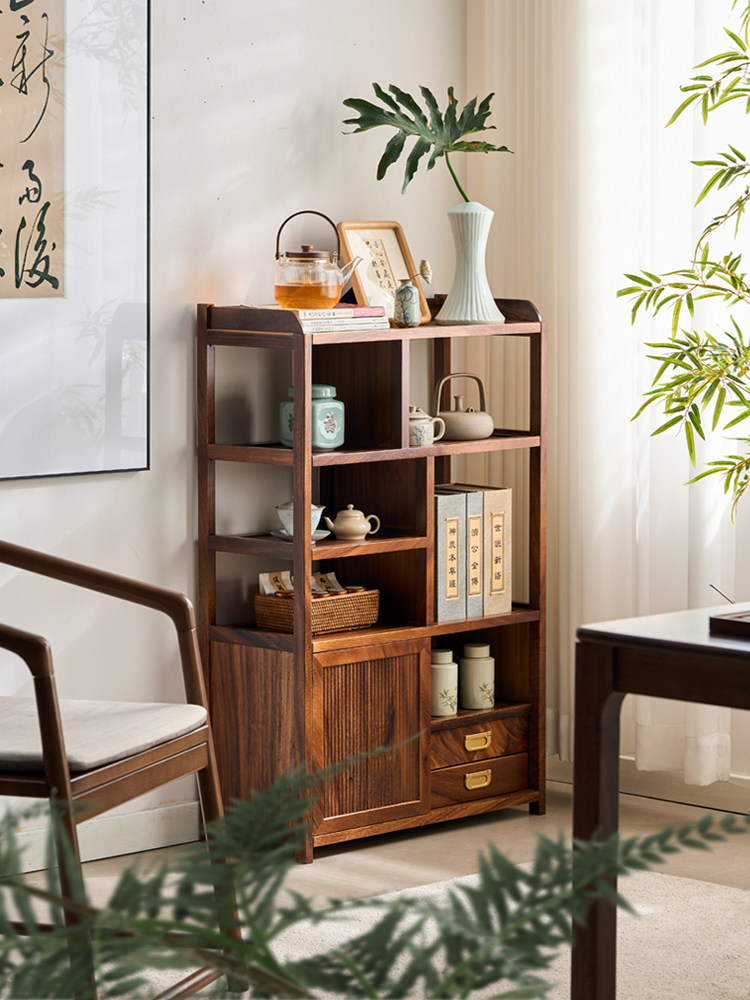 胡桃木中式茶柜茶具置物架实木博古架茶叶展示柜茶架子书柜书架子,住宅家具,多宝格/博古架,淘宝优惠券,粉丝福利购,淘宝优惠卷