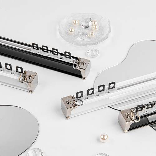 铝合金静音窗帘轨道顶侧装飘窗U形双轨挂钩直轨弯轨滑轨滑轮绍兴