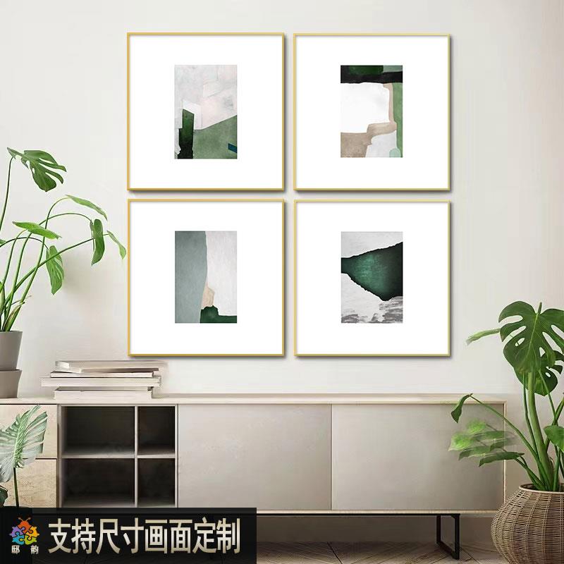 小户型小清新正方形装饰画现代简约卧室床头壁画北欧客厅餐厅挂画图片