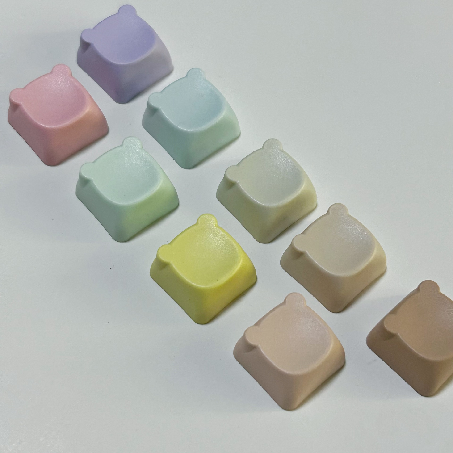 外贸彩虹熊头1u键帽pbt材质十字机械键盘可用