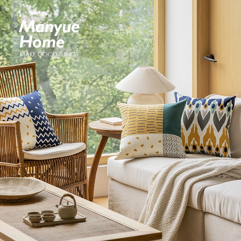 速发蔓越头 简约几何高级感抱枕客厅沙飘腰靠垫含芯床家发窗靠枕