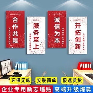 速发办公会墙景装 饰励志语录标语挂牌企业文化公司室议室背面布置