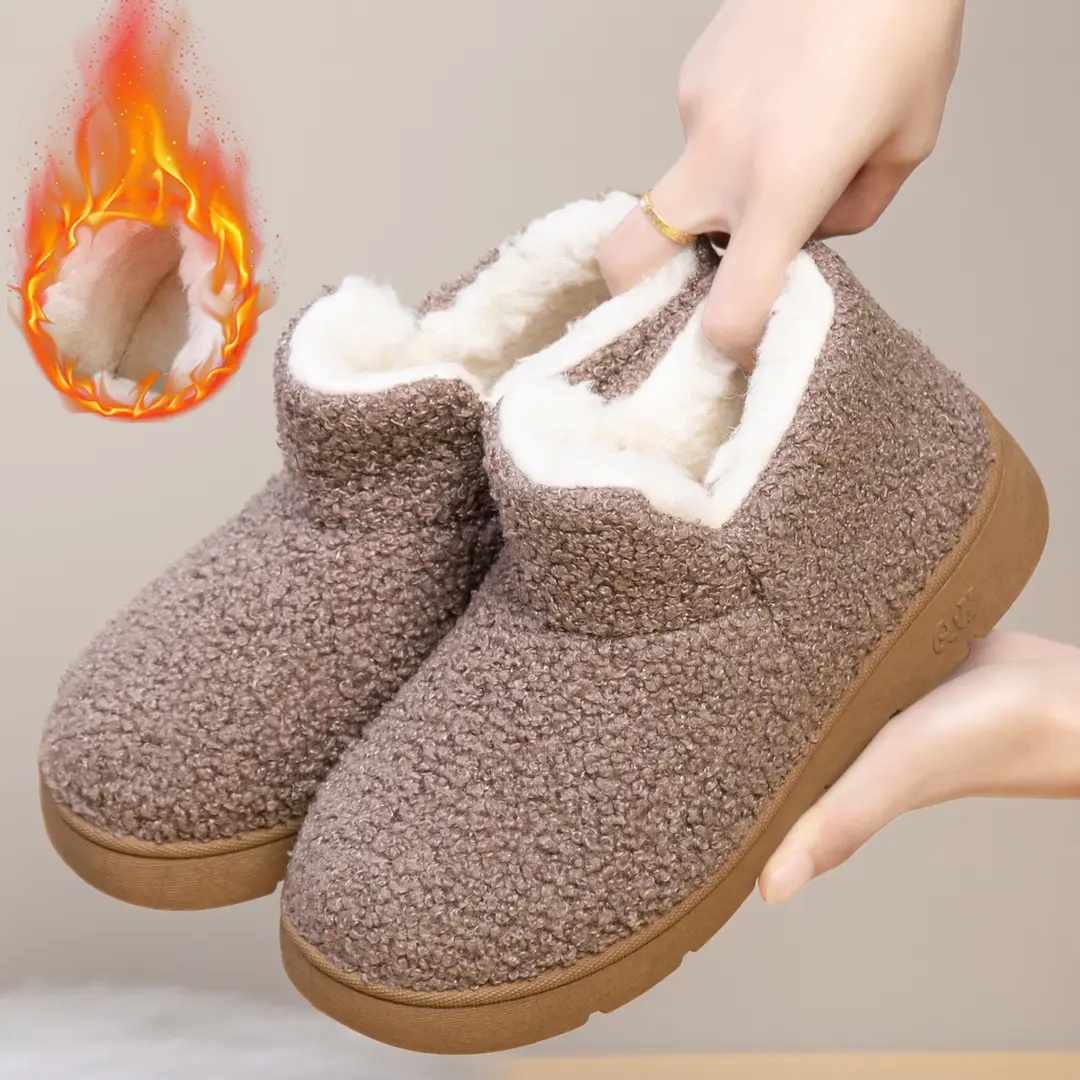 女士冬季时尚雪地靴一脚蹬棉鞋