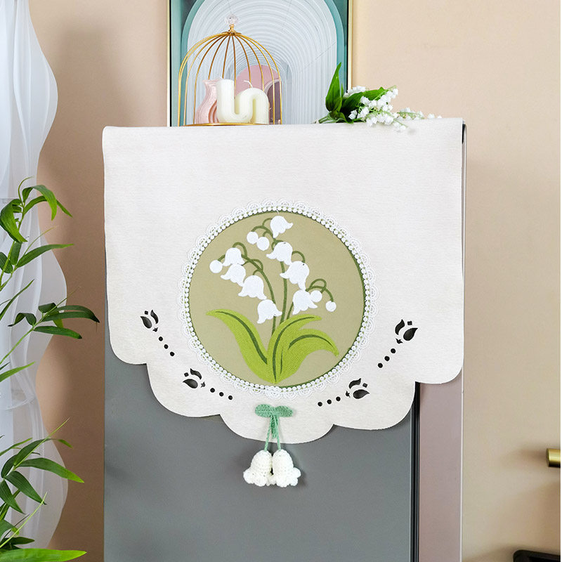 现代简约冰箱防尘盖布奶油风洗衣机防尘I罩刺绣家用单双开门冰箱,居家布艺,万能盖巾,淘宝优惠券,粉丝福利购,淘宝优惠卷