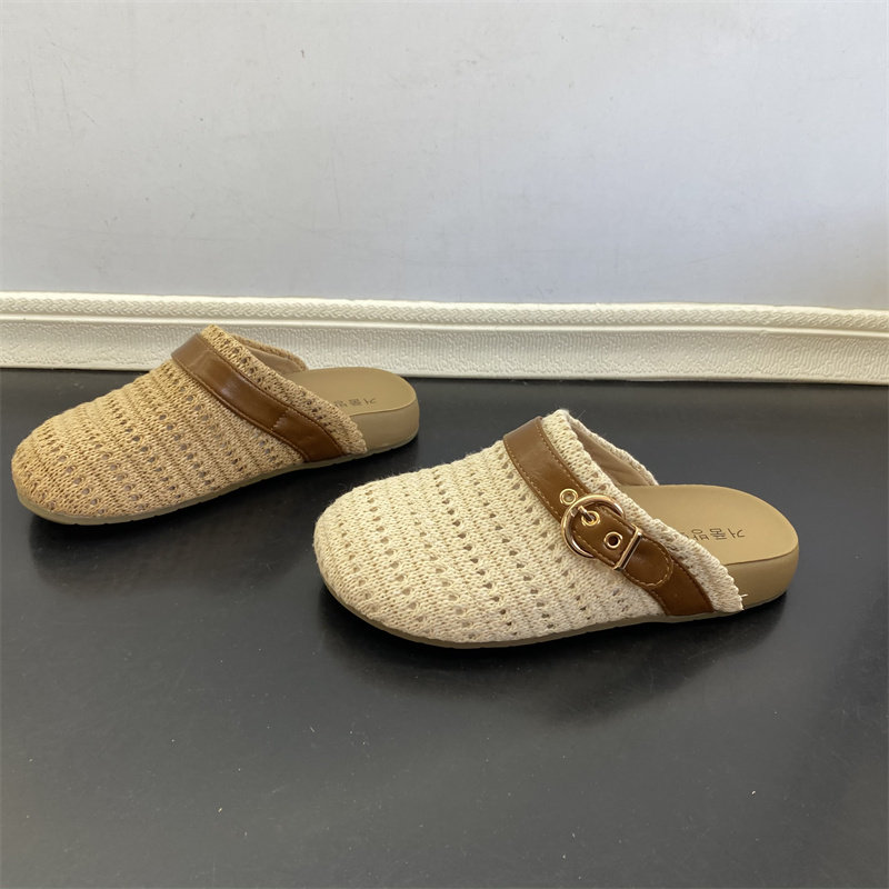 撤柜处理折扣外贸女鞋2026夏新款休闲风包头一脚蹬舒适居家女拖鞋