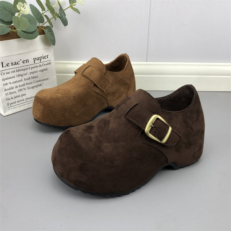 撤柜处理折扣外贸女鞋2025冬新款时尚勃肯鞋内增高保暖休闲女棉鞋