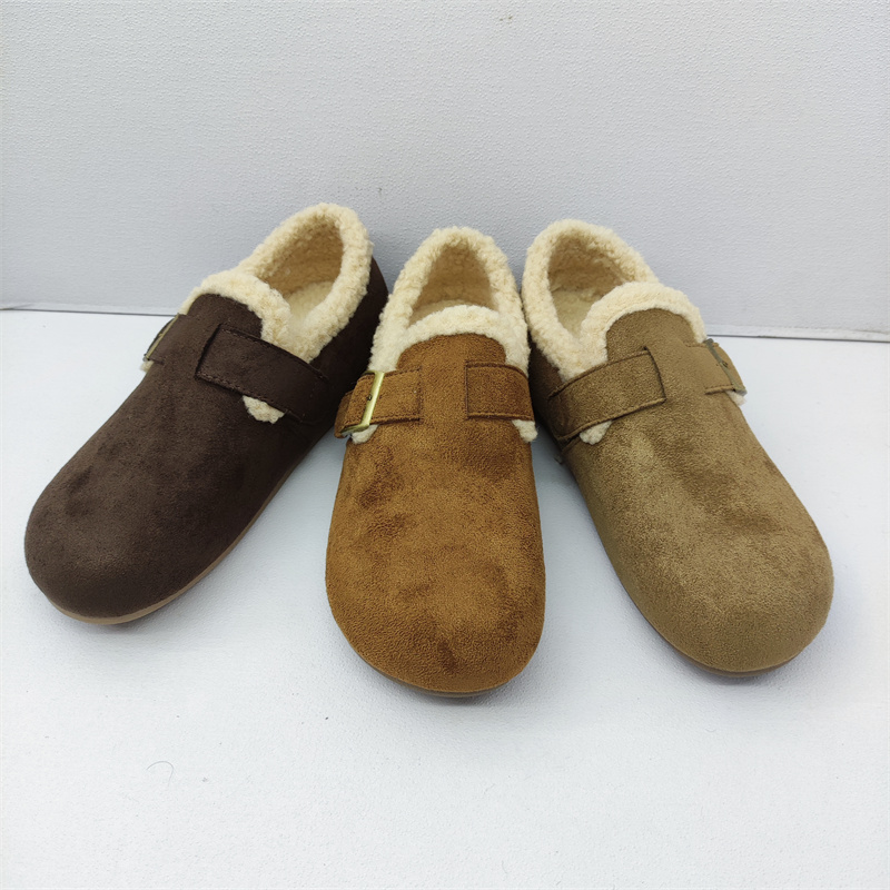 撤柜处理折扣外贸女鞋2025冬新款时尚勃肯鞋一脚蹬舒适休闲女棉鞋