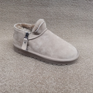 羊毛时尚 2020冬新款 雪地靴牛反绒女短靴 清仓处理真皮女鞋 撤柜断码