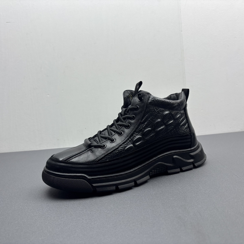 撤柜处理折扣真皮男鞋2025冬新款时尚休闲羊毛保暖舒适牛皮男棉鞋