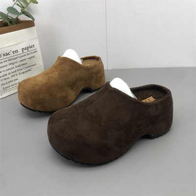 撤柜处理折扣外贸女鞋2025秋冬新款增高时尚一脚蹬休闲包头女拖鞋