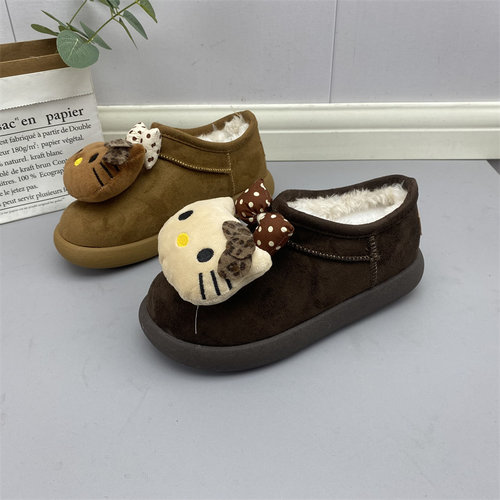 撤柜处理折扣品牌女鞋2025冬新款卡通时尚保暖舒适平底休闲女棉鞋