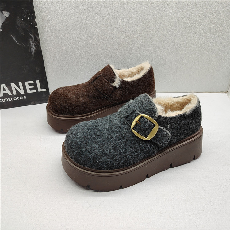 撤柜处理折扣外贸女鞋2025冬新款一脚蹬休闲勃肯鞋百搭舒适女棉鞋