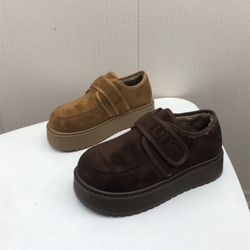 撤柜处理折扣外贸女鞋2025冬新款时尚勃肯鞋魔术贴保暖厚底女棉鞋