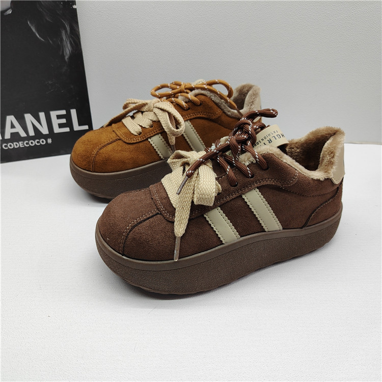 撤柜处理折扣外贸女鞋2025冬新款百搭舒适休闲德训鞋运动女棉鞋