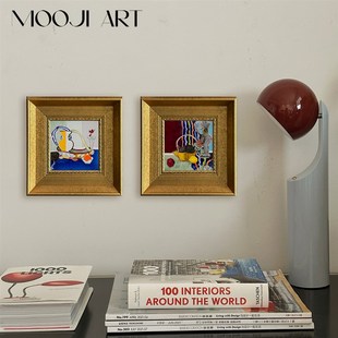 静谧花园】木吉法式复古小u众艺术装饰画卧室床头挂画客厅沙发壁
