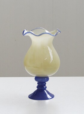 SoftHoeme北欧芬顿中古奶油复古玻璃装饰摆件餐桌水培插法式风花