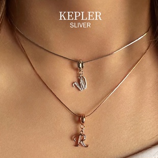 纯银本命年字母名字定制项链欧美美式吊坠闺蜜生日礼物meangirls