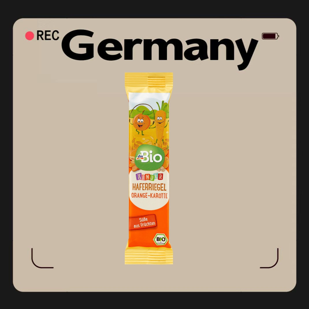 德国代购【全场满300包邮】dm bio有机橘子燕麦水果条30g