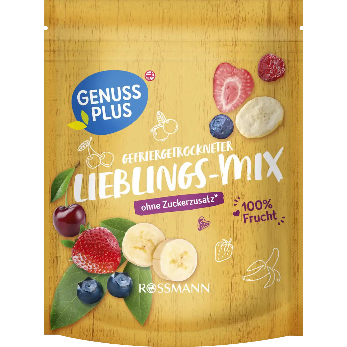 德国代购满300包邮Genuss plus冻干混合水果25g