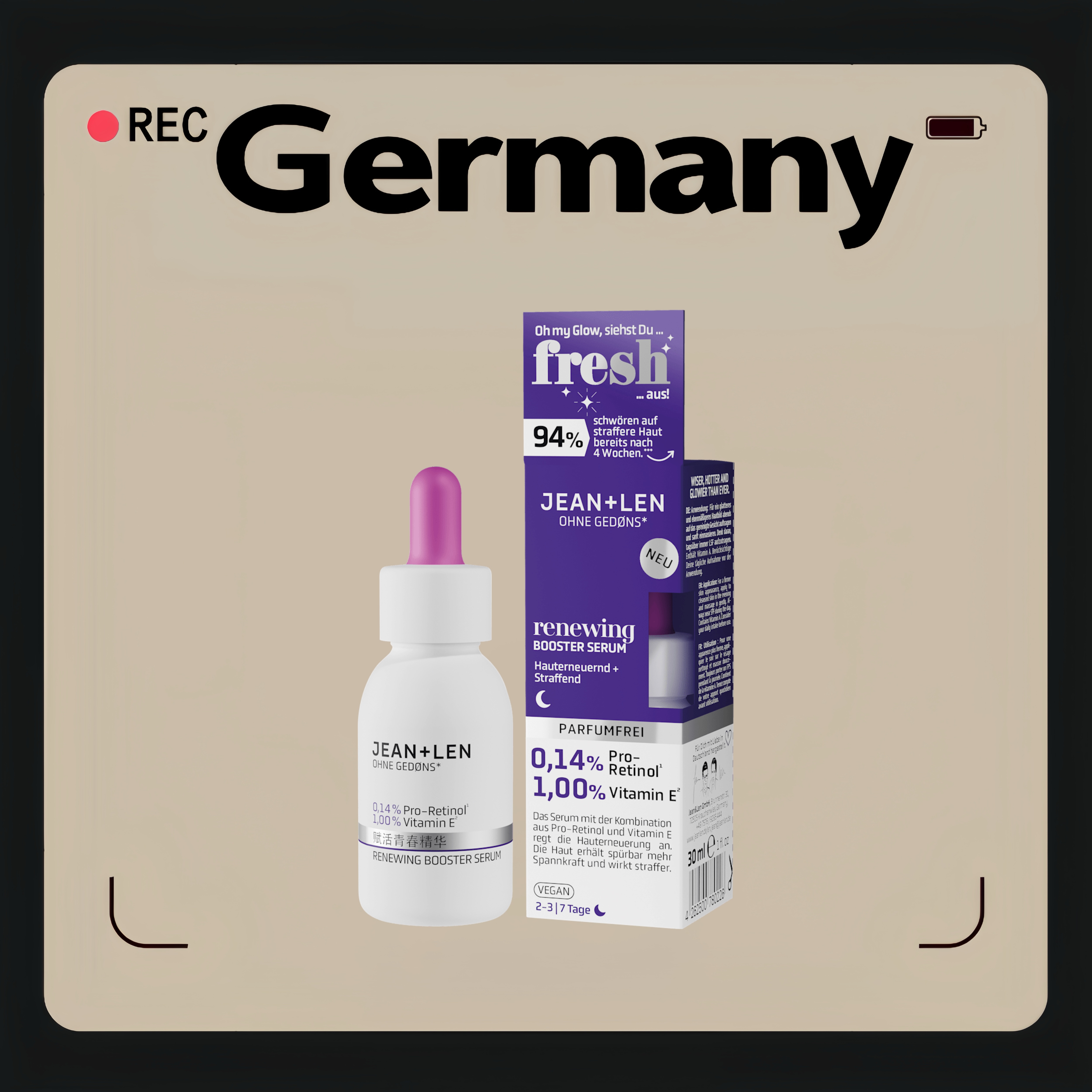 德国代购【全场满300包邮】Jean&Len焕颜精华30ml