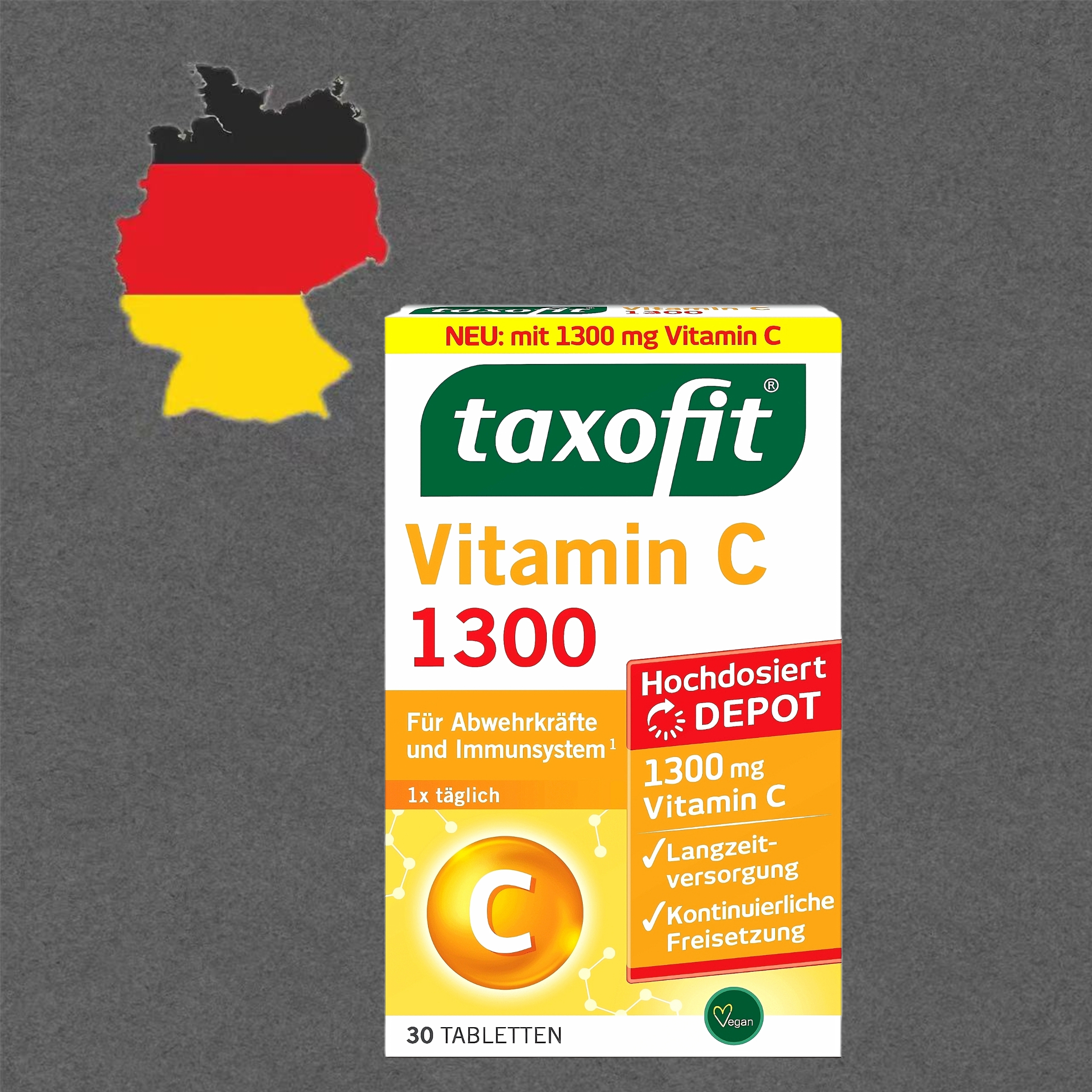 德国代购【满300包邮】taxofit高剂量维生素C维生素片30粒