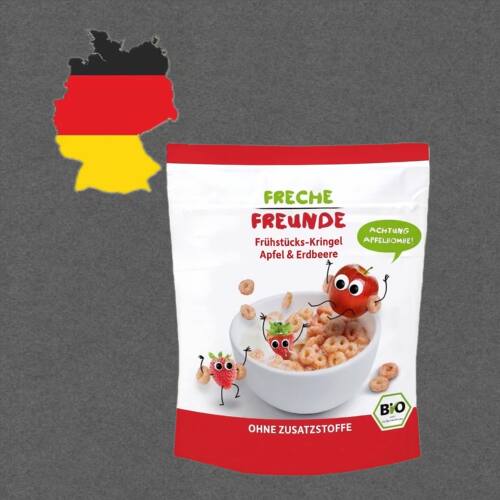 德国代购【满300包邮】freche freunde1岁+有机苹果草莓麦片125g