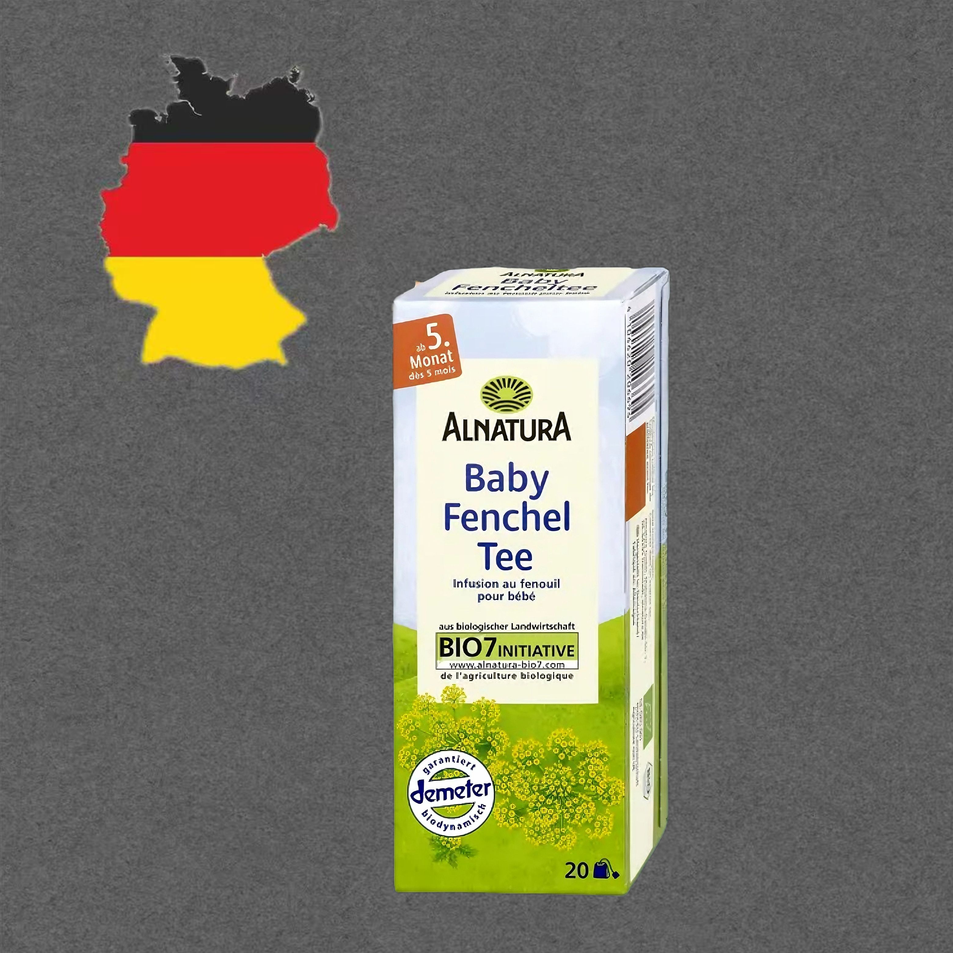 德国代购【满5盒包邮】alnatura6个月+demeter有机婴儿茴香茶35g