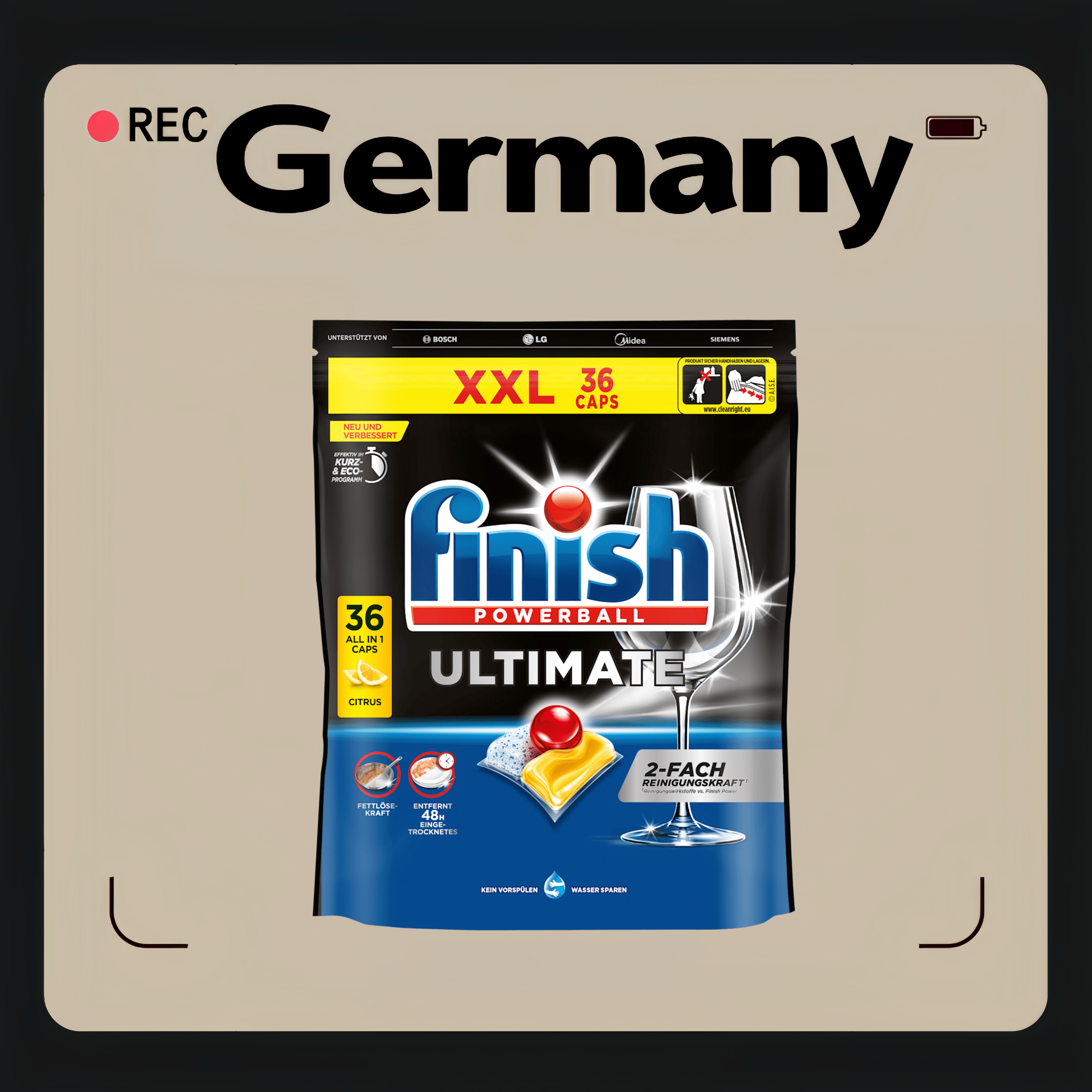 德国代购【全场满300包邮】Finish全效洗碗机柑橘清洁块36颗装