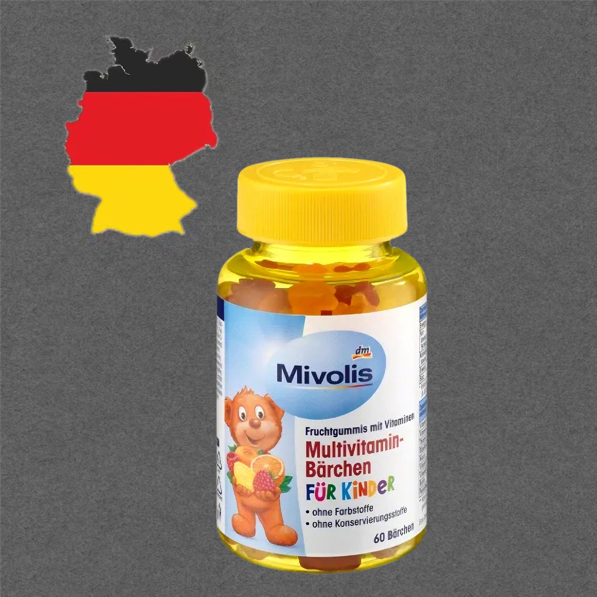 德国代购【满300包邮】Mivolis多种维生素儿童小熊软糖60粒