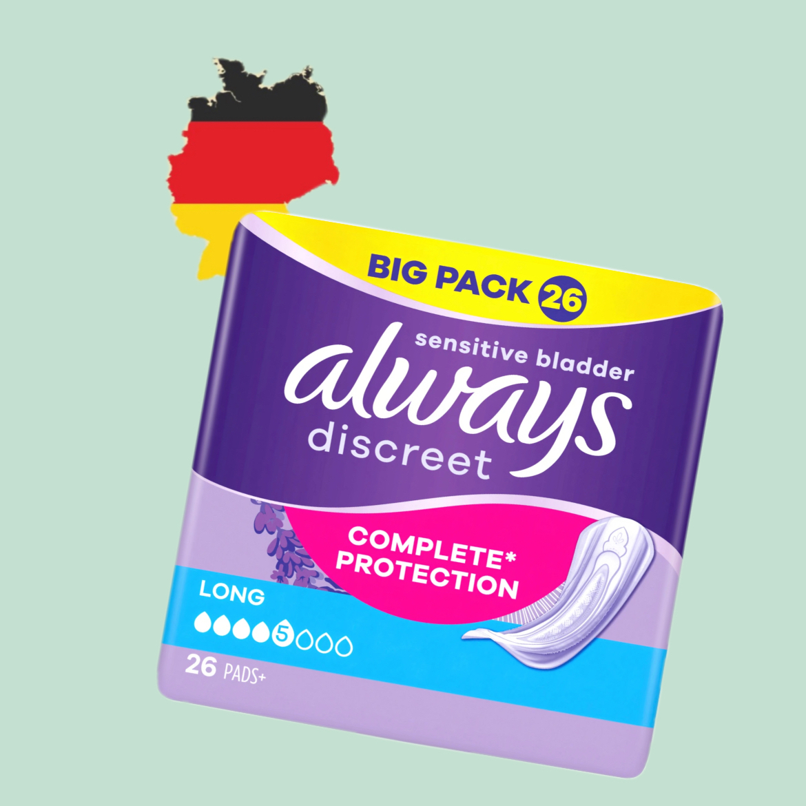 德国代购【全场满300包邮】always全效保护日用5滴卫生巾26片