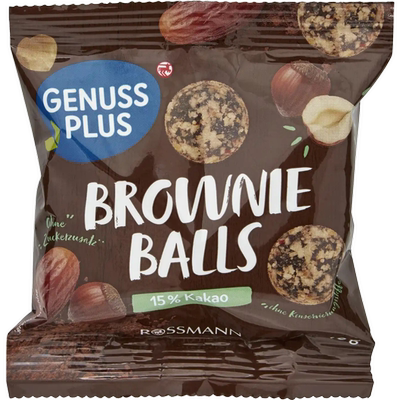 德国代购满300包邮genuss plus无糖布朗尼球48g