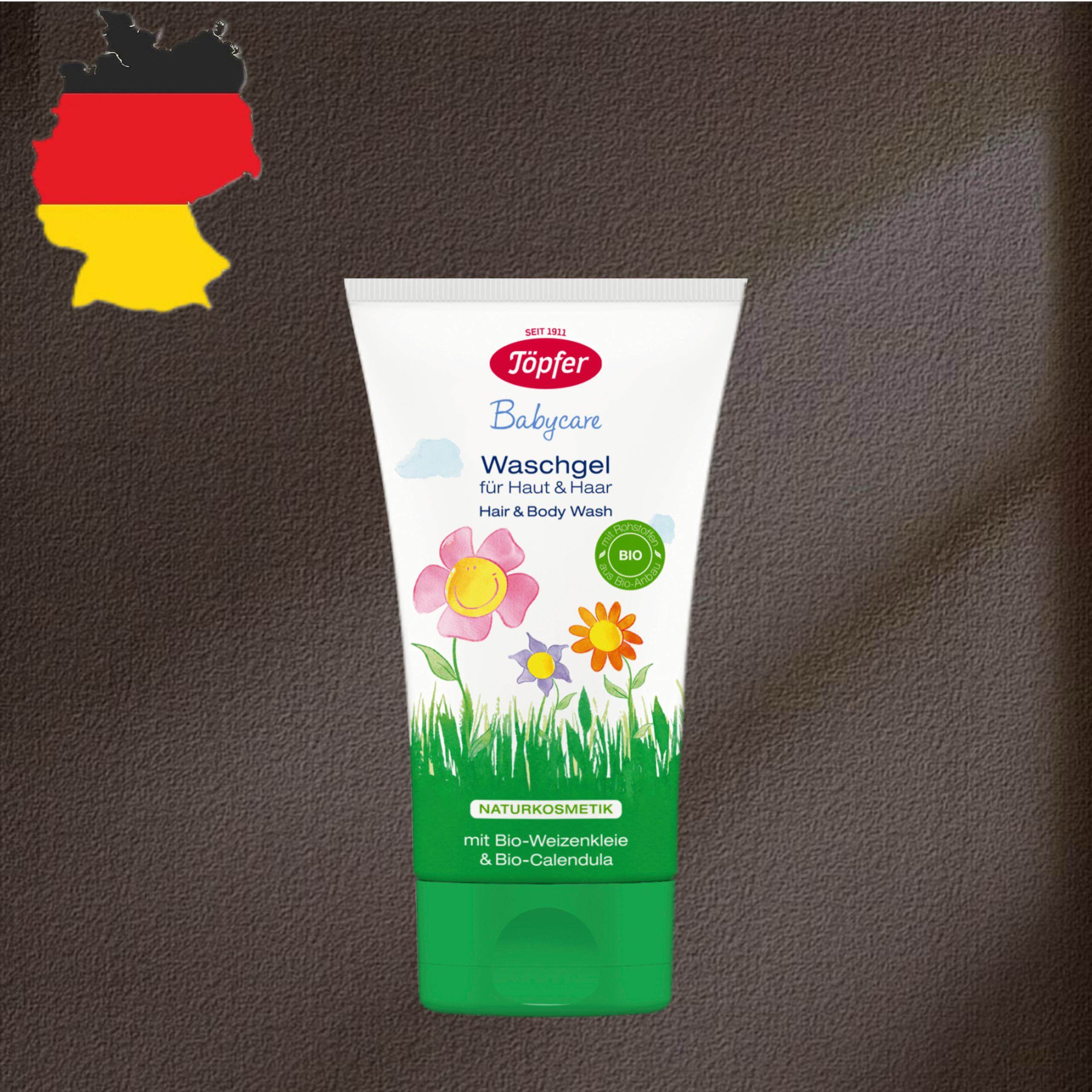 德国代购【全场300包邮】topfer有机婴儿沐浴露洗发水二合一150ml