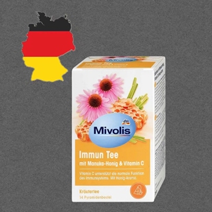 【全场满5盒包邮】德国代购mivolis麦卢卡蜂蜜维生素C 草本茶28g