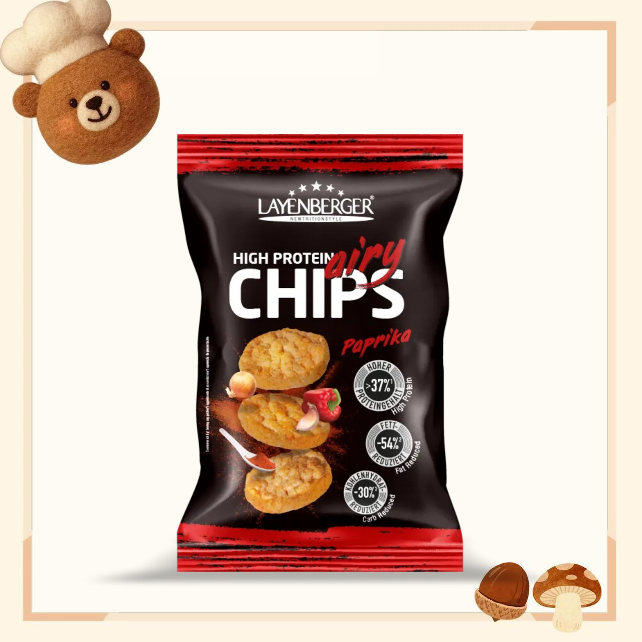 德国代购【全场满300包邮】 LAYENBERGER轻食脆片甜椒味75g